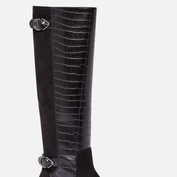 NIB JUSTFAB TANIYA KNEE HIGH FLAT BOOT (7 / BLACK) - Picture 5 of 10